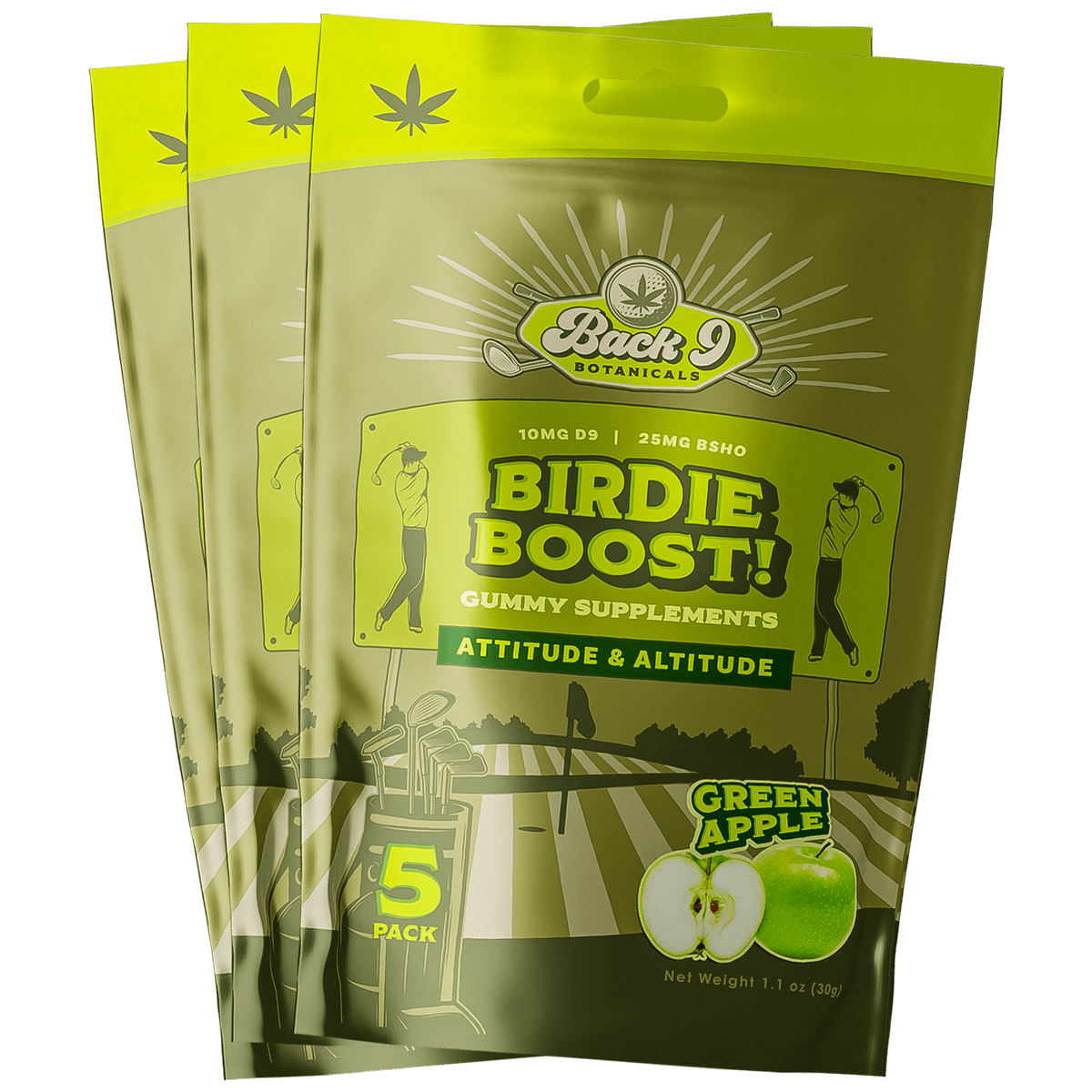 BACK 9 PERFORMANCE CANNA+ GUMMIES (5 gummies/pack) single, 2, 3, 6, or 10-pack