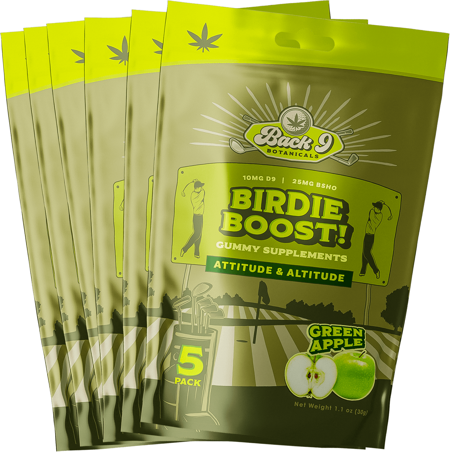 Birdie Boost! - Attitude & Altitude Hemp Golf Gummies (5 gummies/pack) single, 2, 3, 6, or 10-pack