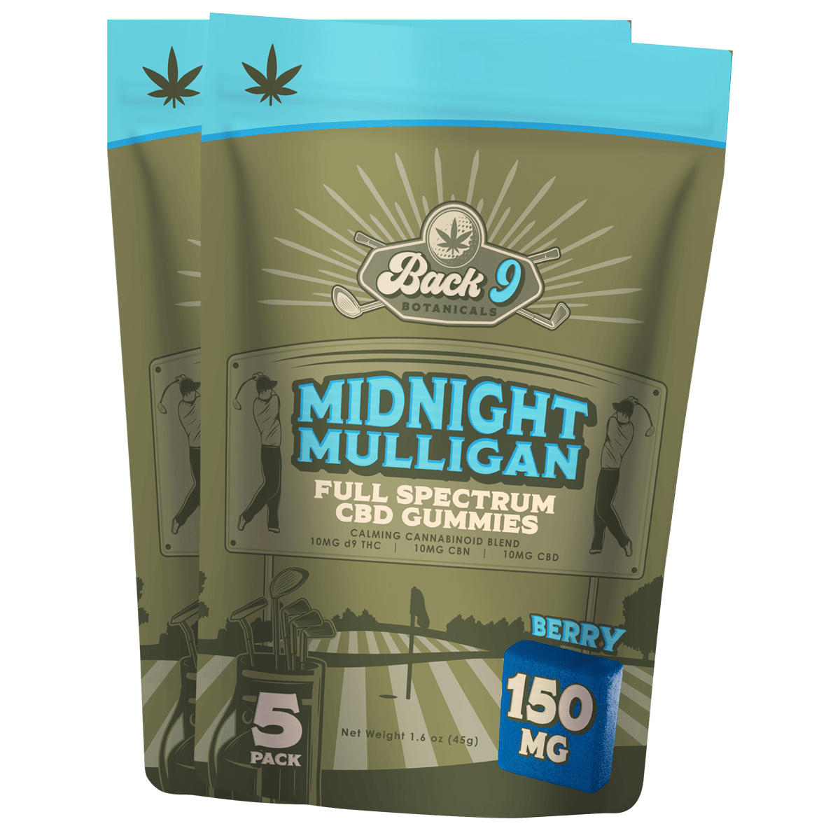 Midnight Mulligan - Calming Hemp Golf Gummies (5 gummies/pack) 2, 3, 6, or 10-pack