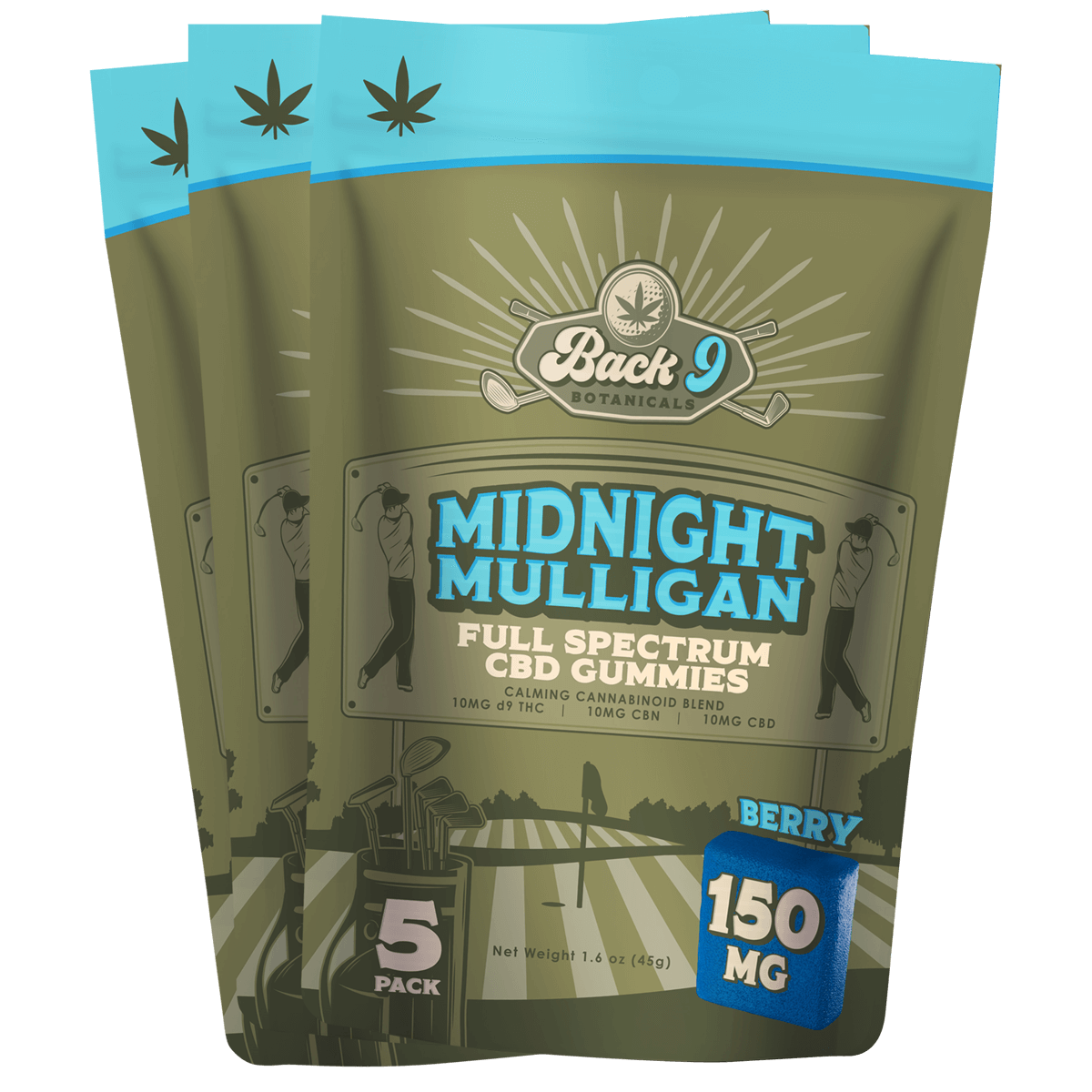 Midnight Mulligan - Calming Hemp Golf Gummies (5 gummies/pack) 2, 3, 6, or 10-pack