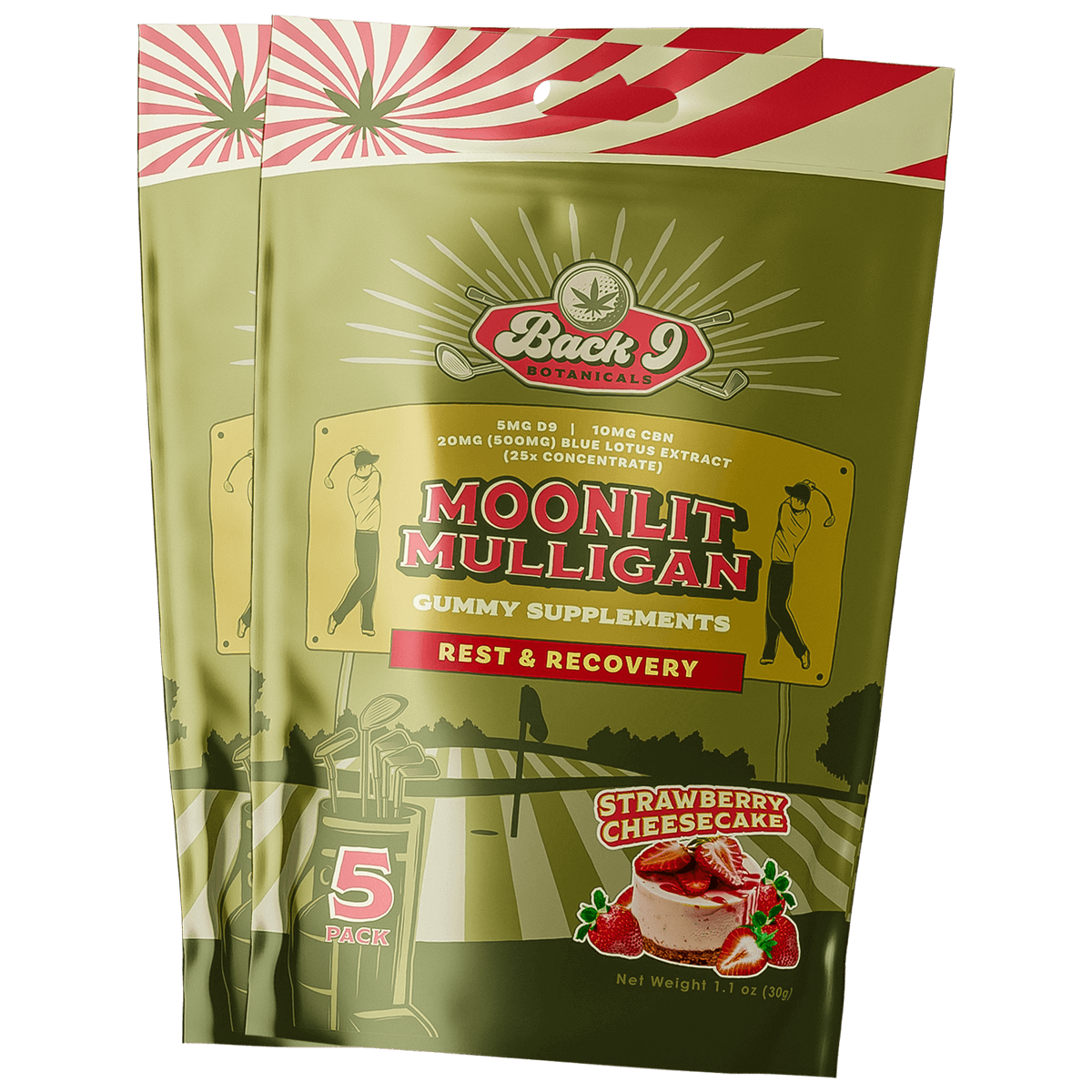 BACK 9 PERFORMANCE CANNA+ GUMMIES (5 gummies/pack) single, 2, 3, 6, or 10-pack