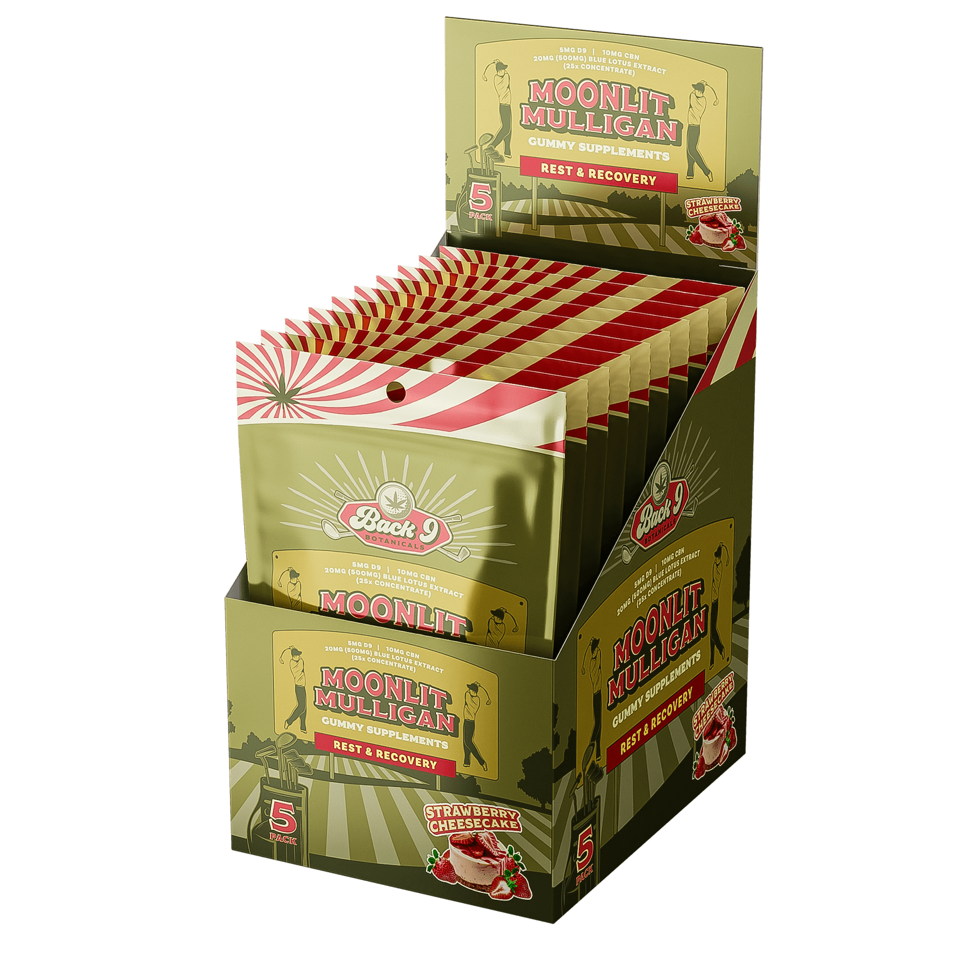 BACK 9 PERFORMANCE CANNA+ GUMMIES (5 gummies/pack) single, 2, 3, 6, or 10-pack