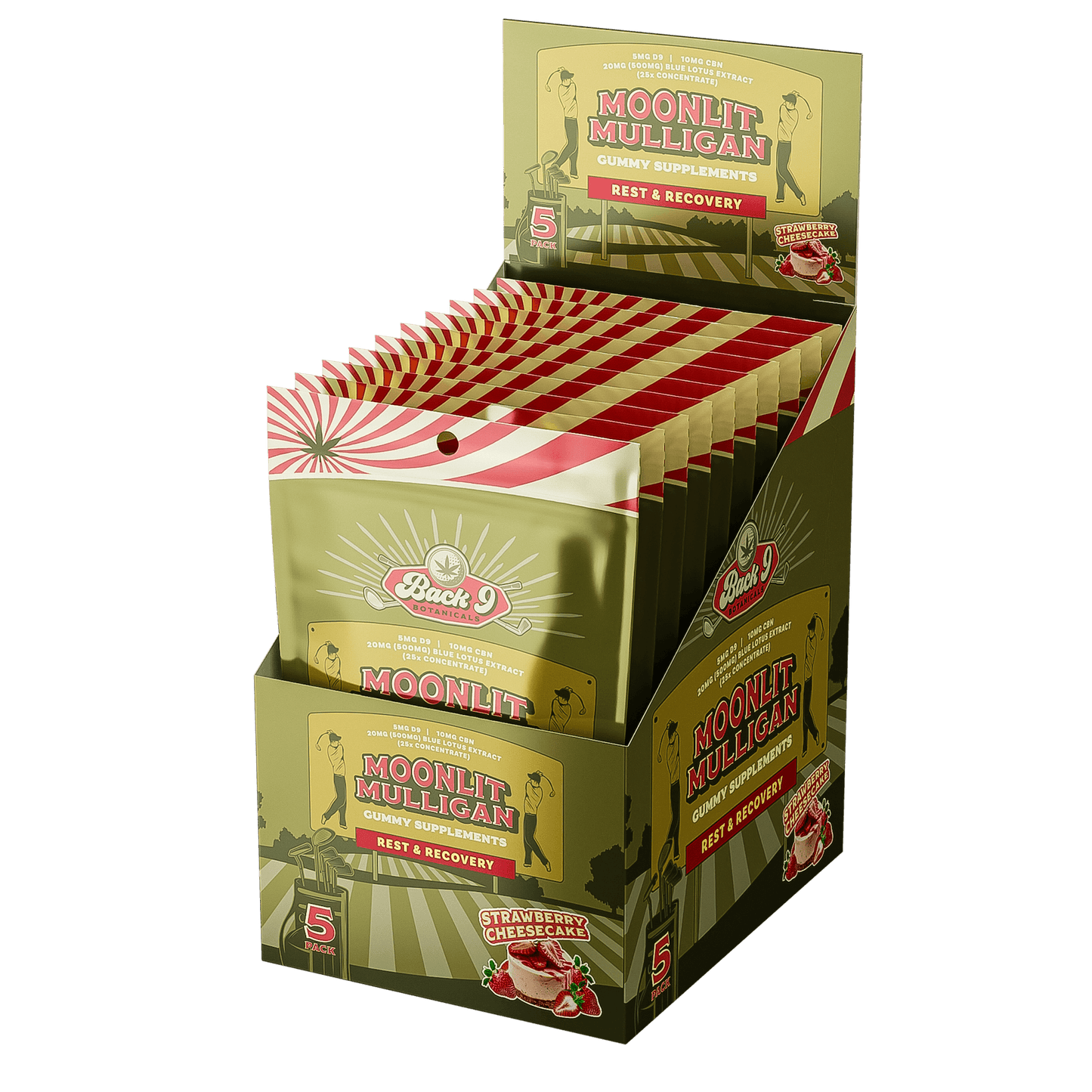 BACK 9 PERFORMANCE CANNA+ GUMMIES (5 gummies/pack) single, 2, 3, 6, or 10-pack