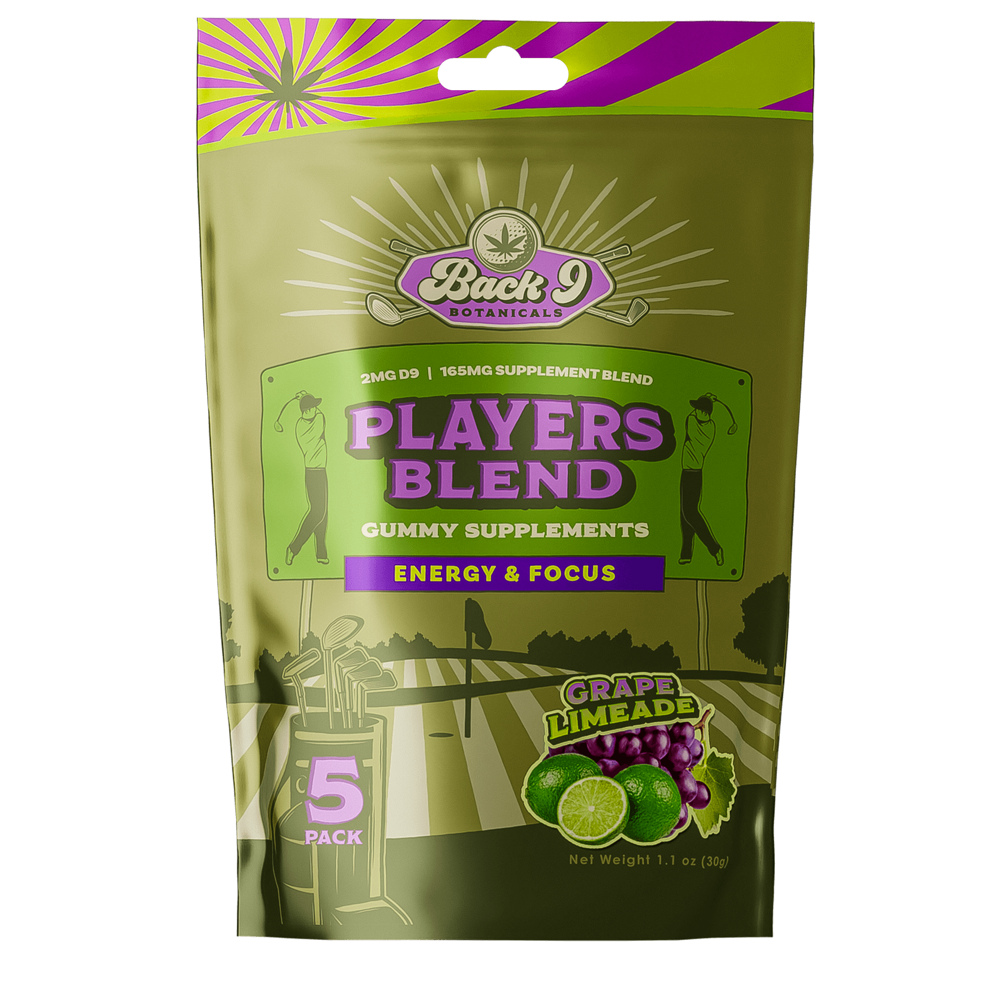 BACK 9 PERFORMANCE CANNA+ GUMMIES (5 gummies/pack) single, 2, 3, 6, or 10-pack