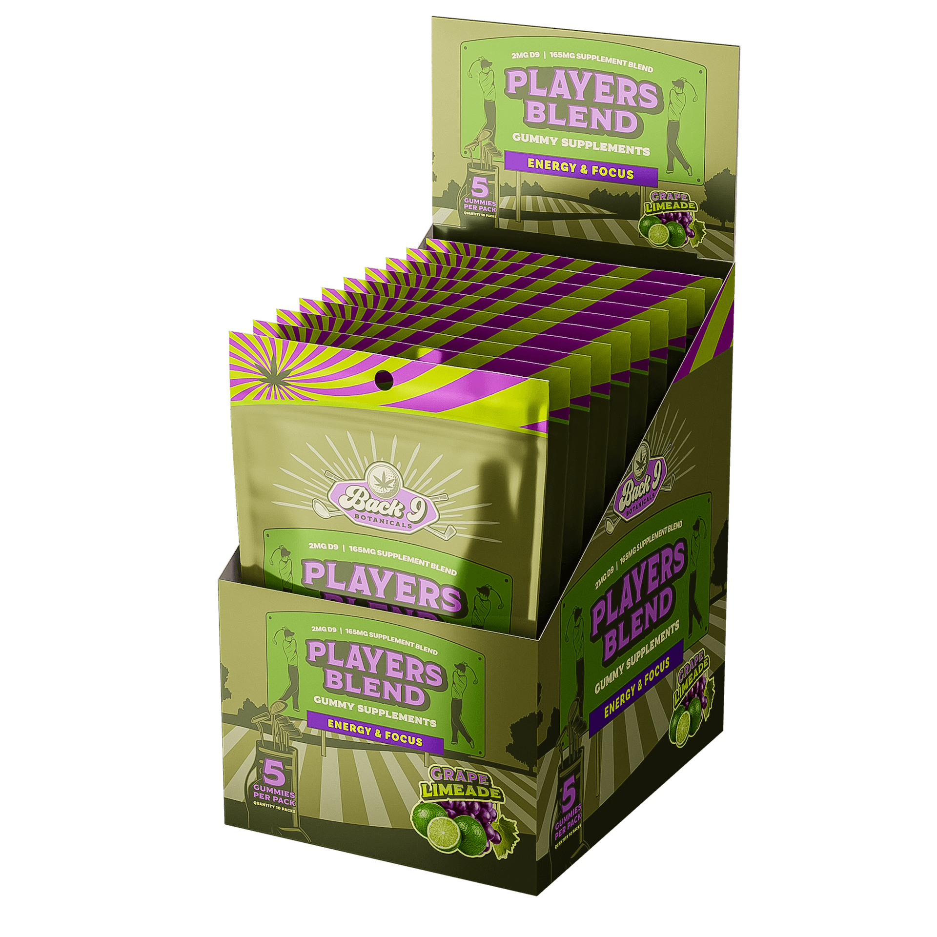 BACK 9 PERFORMANCE CANNA+ GUMMIES (5 gummies/pack) single, 2, 3, 6, or 10-pack