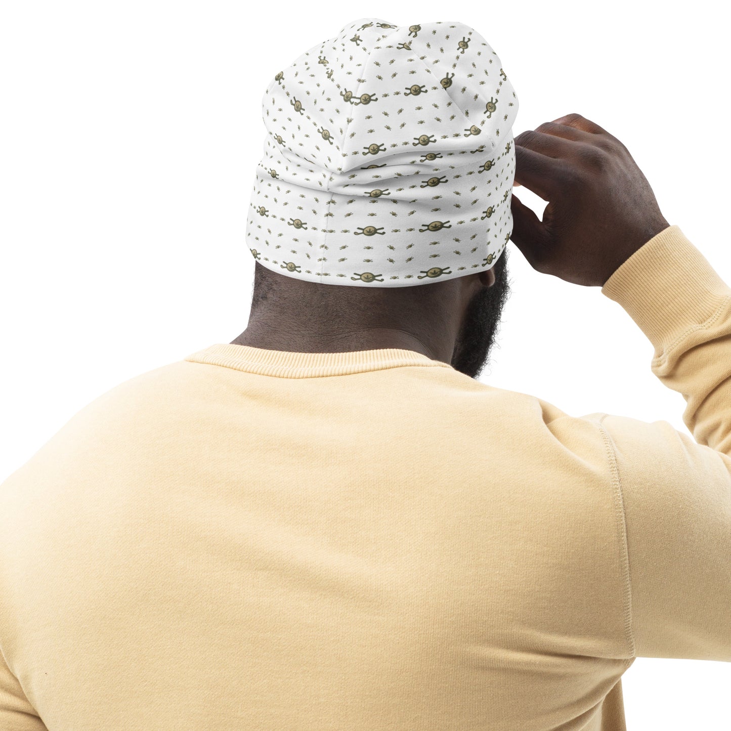Back 9 All-Over Beanie - White