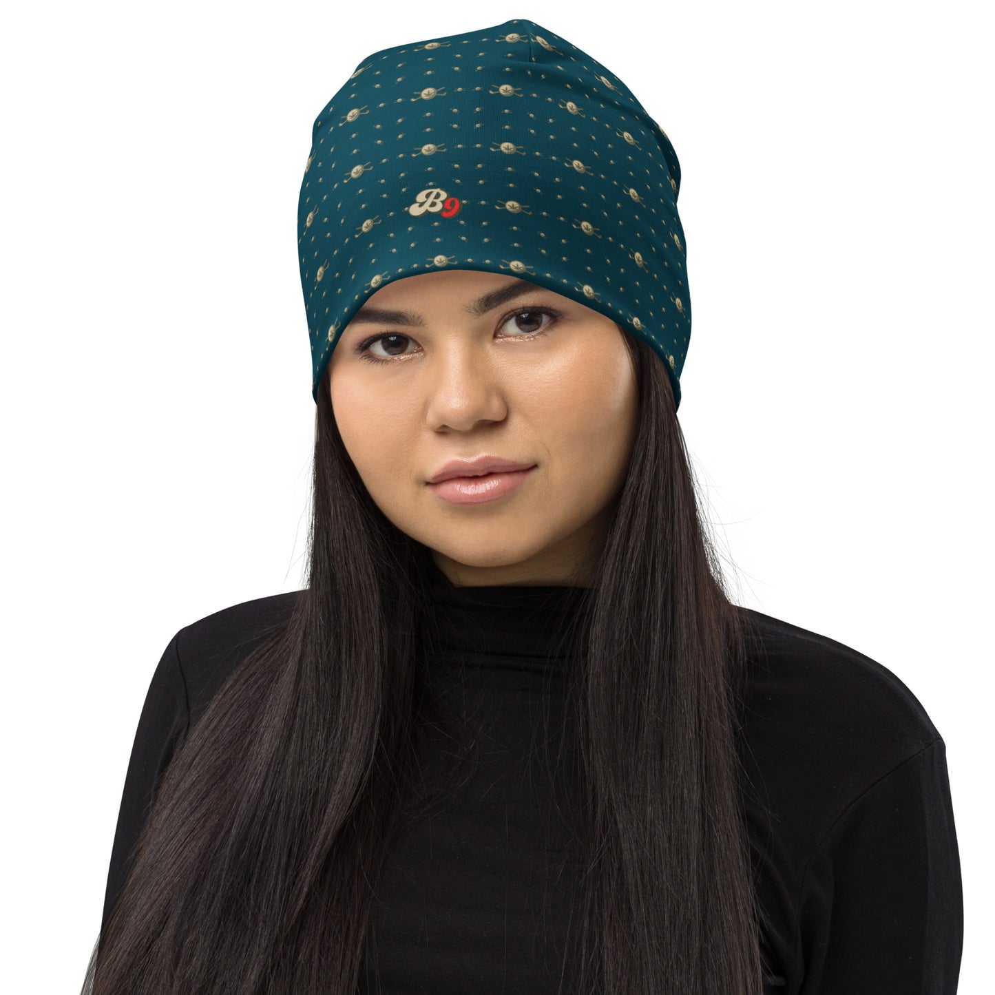 Back 9 All-Over Beanie - Dark Green