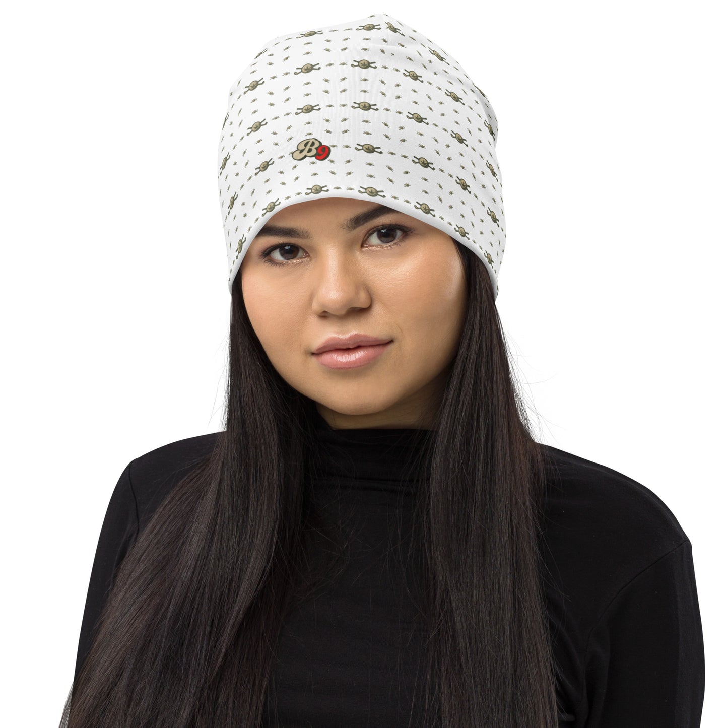 Back 9 All-Over Beanie - White