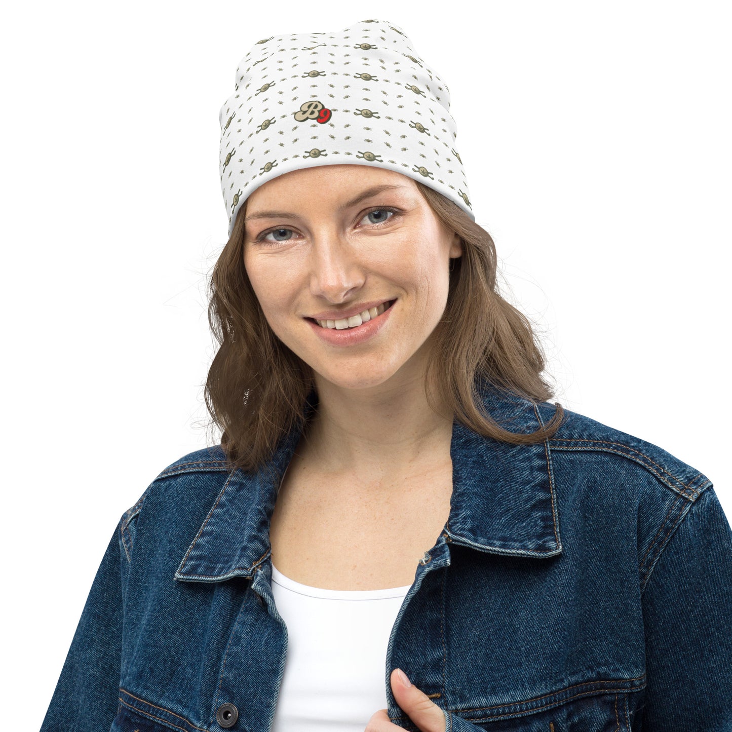 Back 9 All-Over Beanie - White