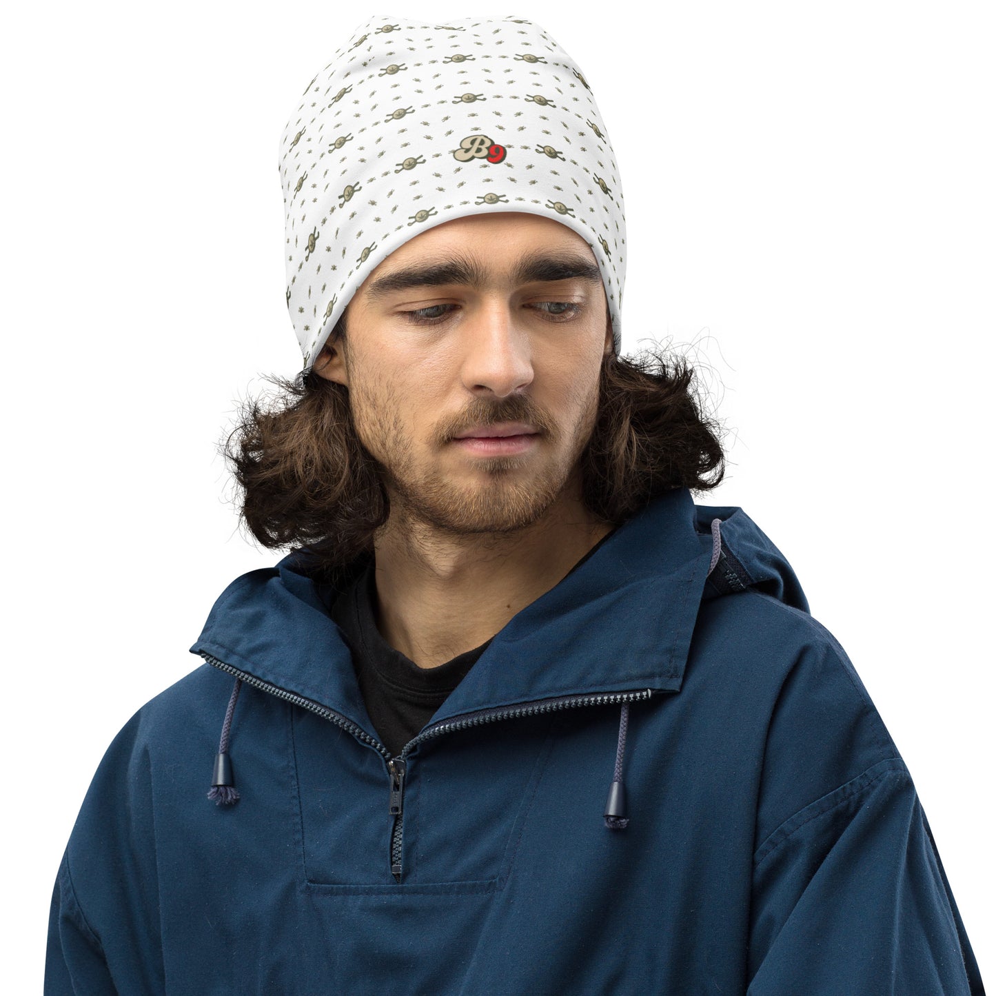 Back 9 All-Over Beanie - White