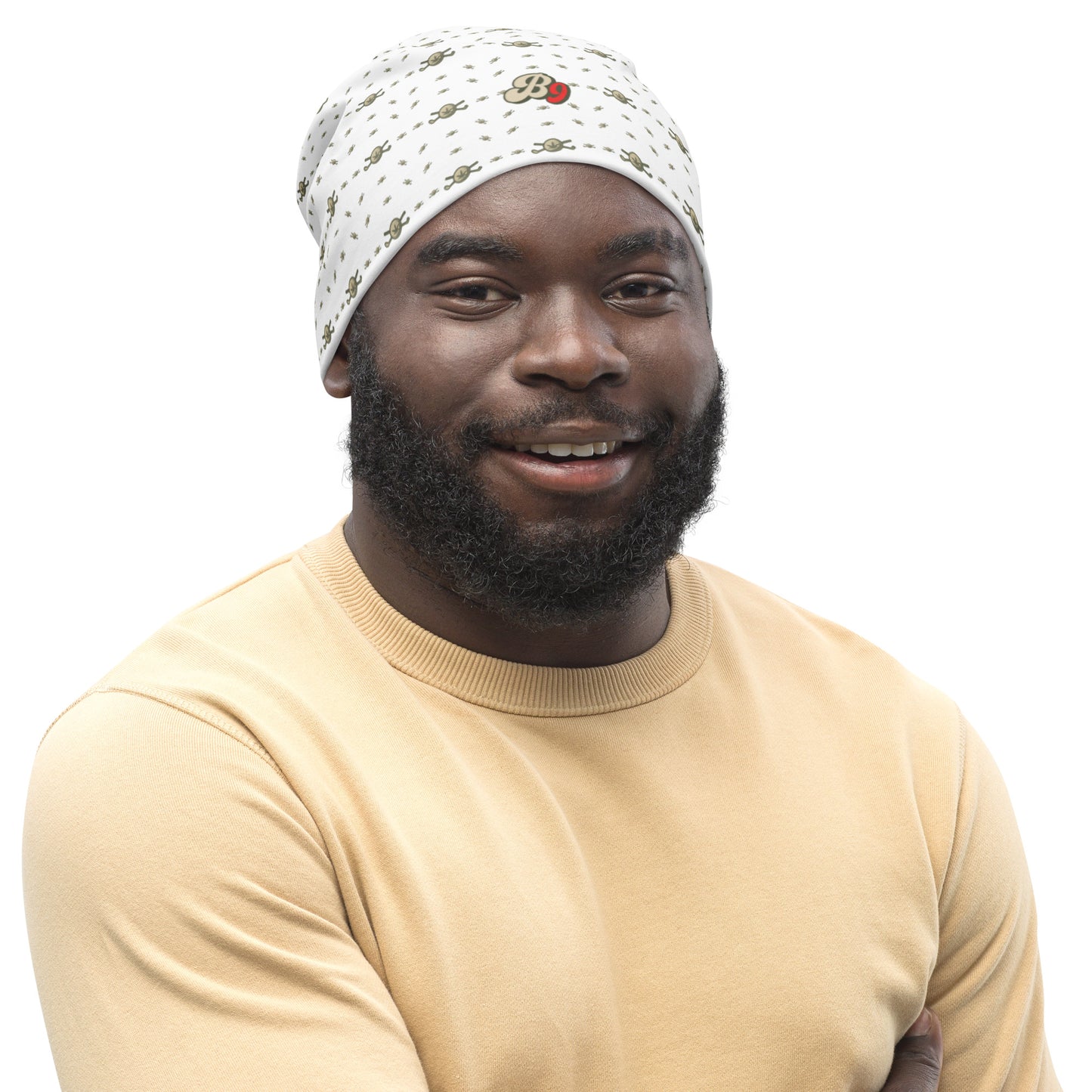 Back 9 All-Over Beanie - White