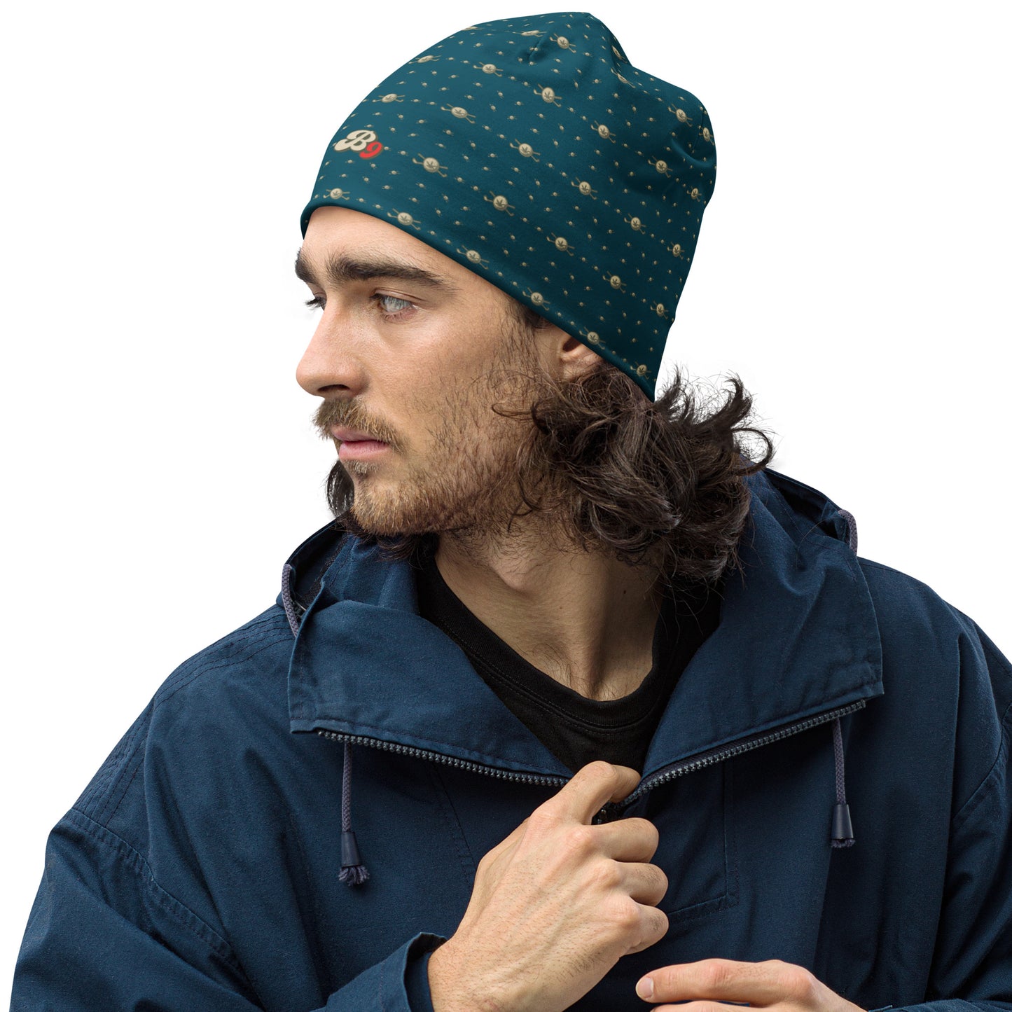 Back 9 All-Over Beanie - Dark Green