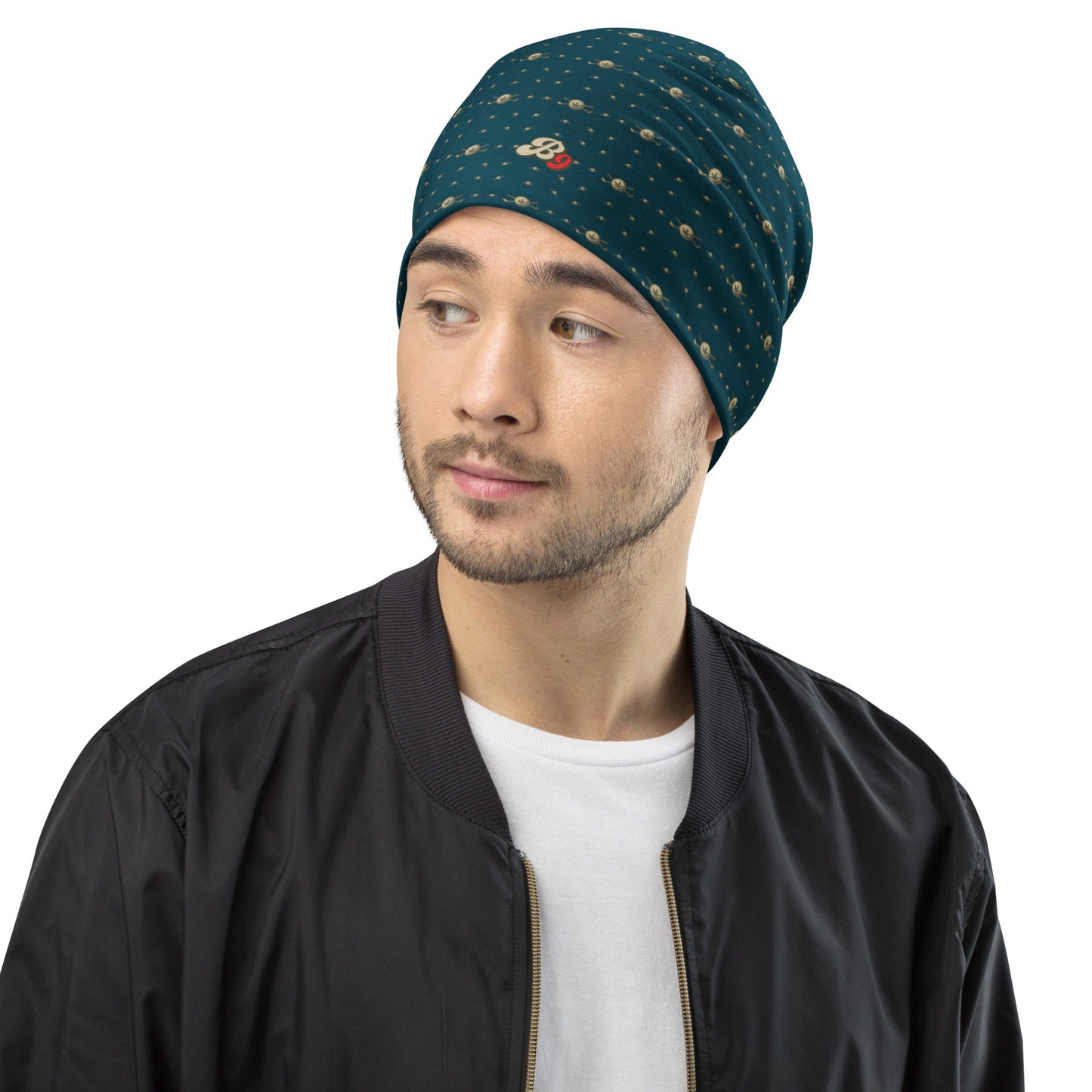 Back 9 All-Over Beanie - Dark Green