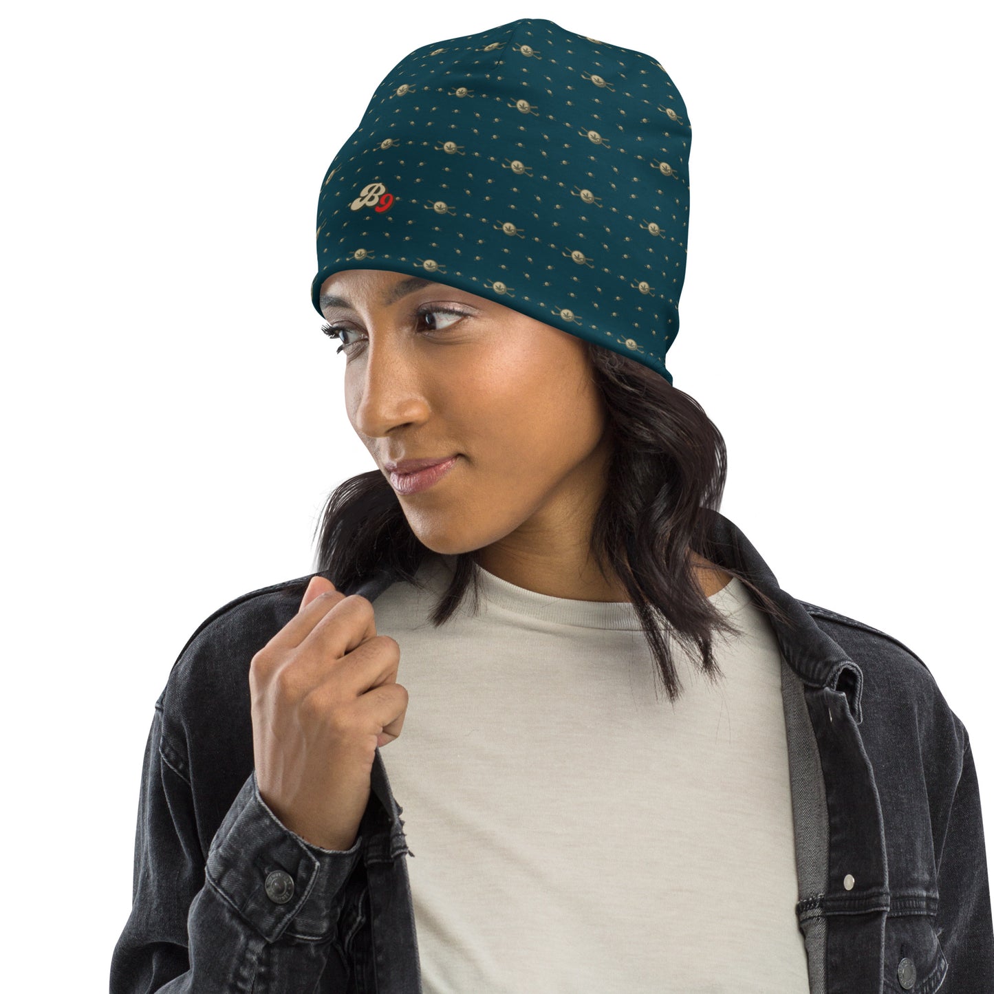 Back 9 All-Over Beanie - Dark Green