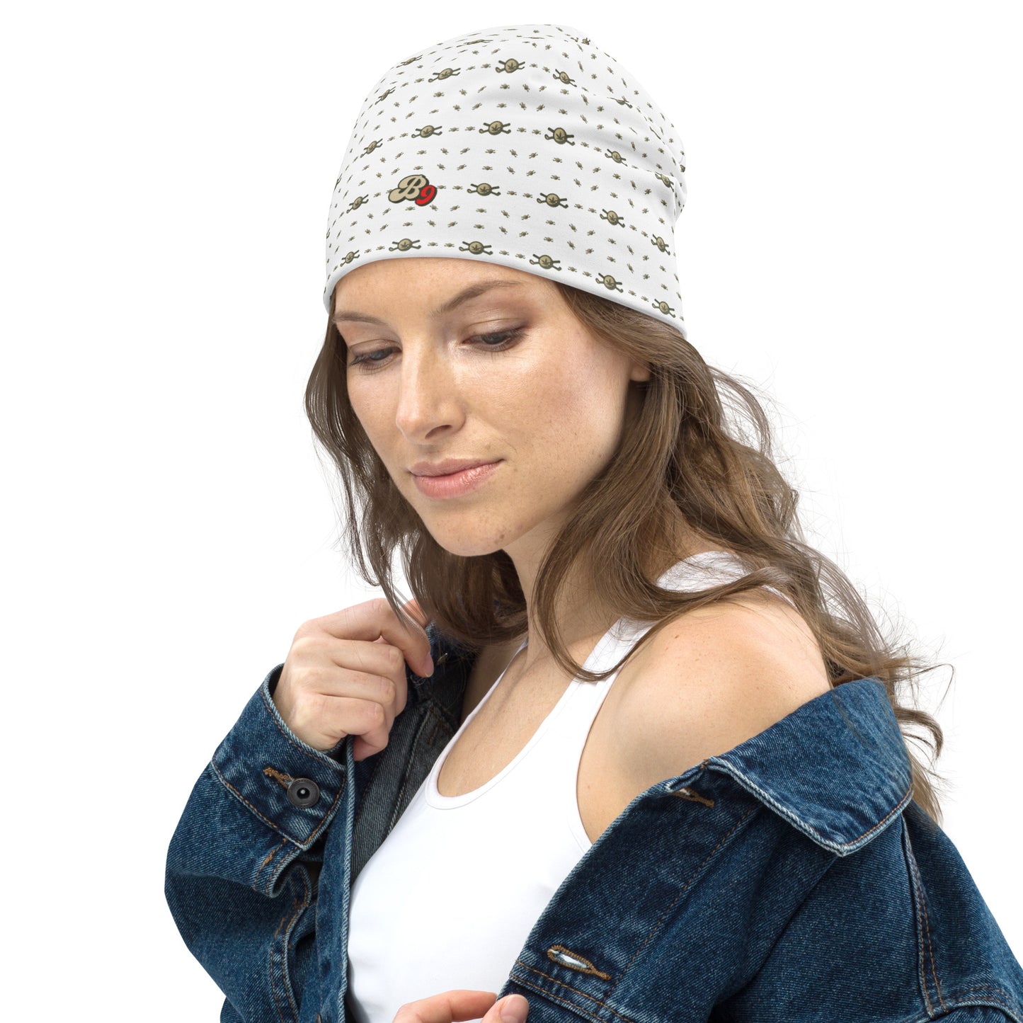Back 9 All-Over Beanie - White