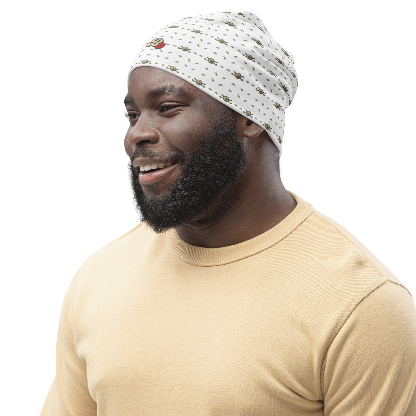 Back 9 All-Over Beanie - White