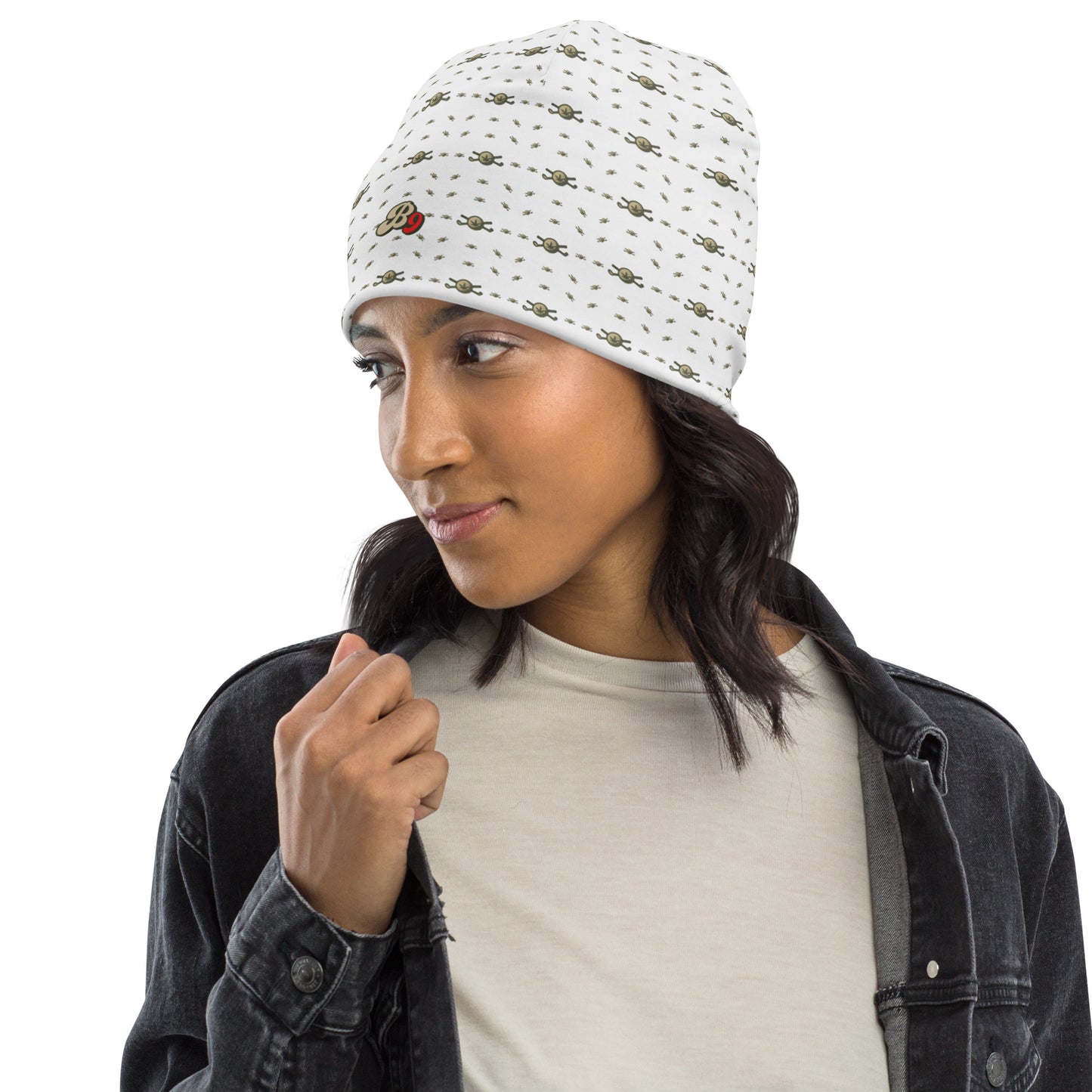 Back 9 All-Over Beanie - White