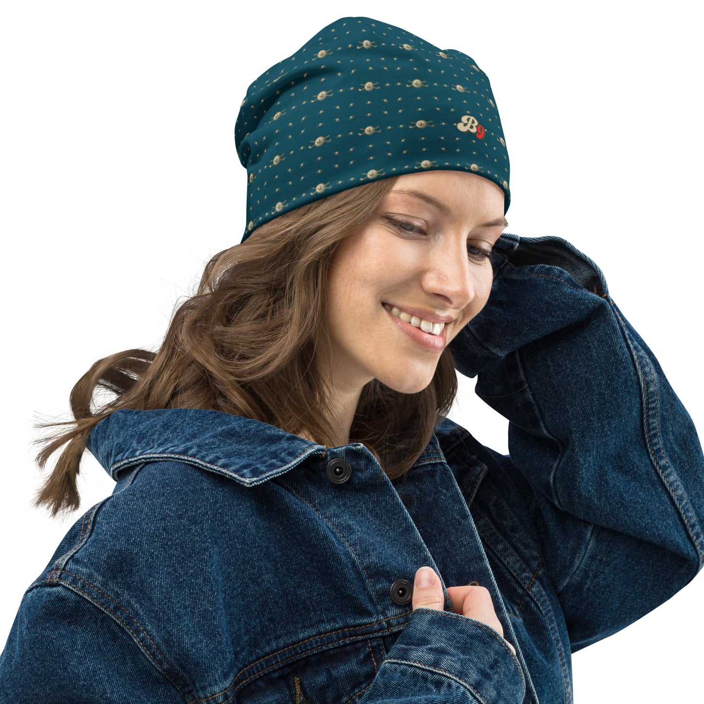 Back 9 All-Over Beanie - Dark Green