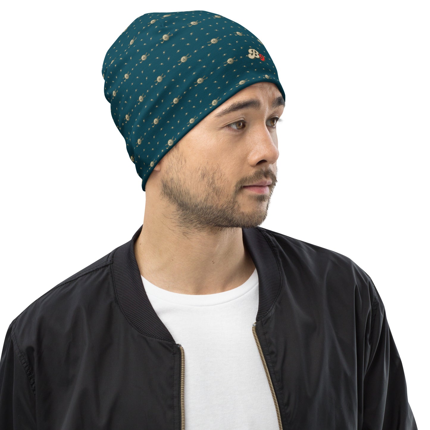 Back 9 All-Over Beanie - Dark Green