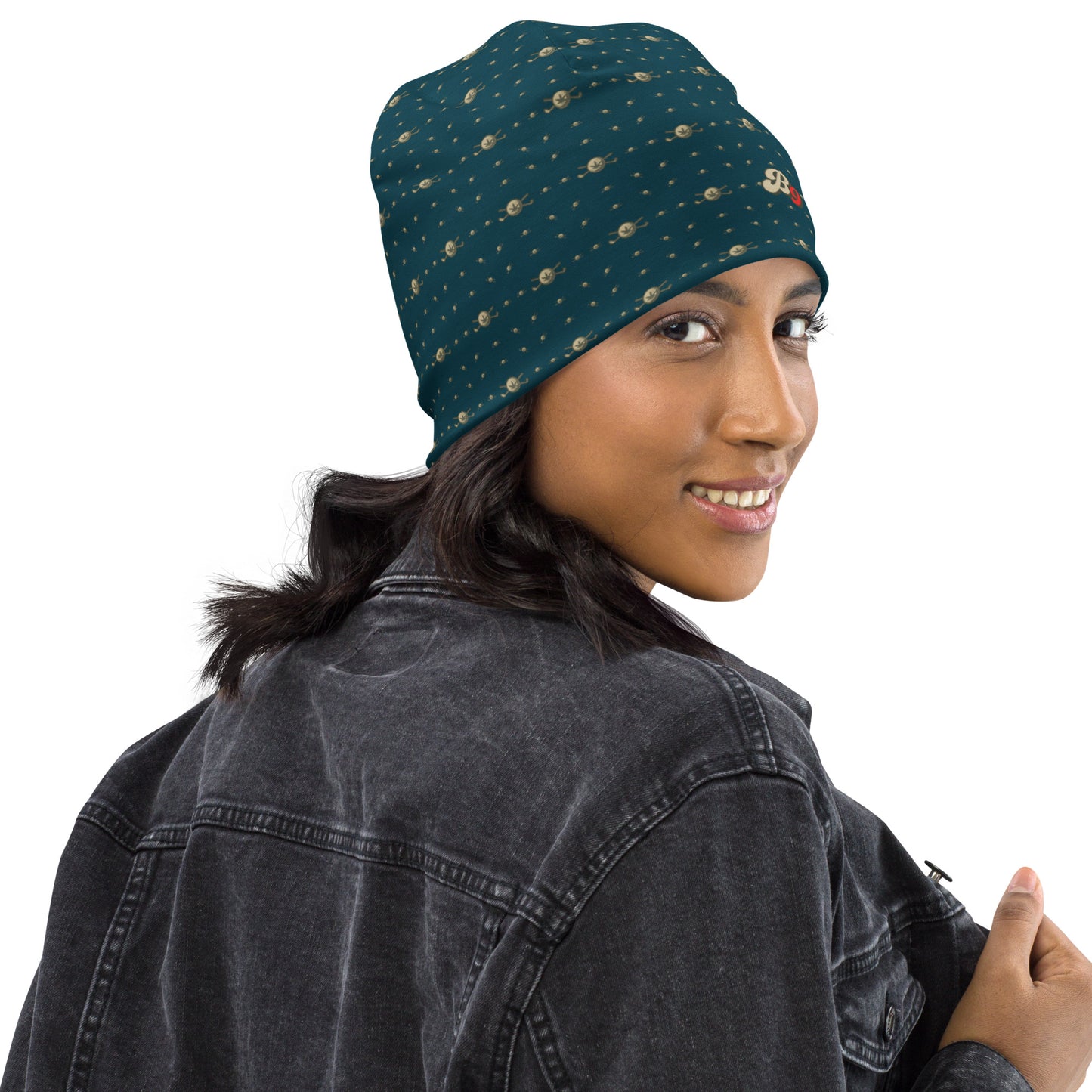 Back 9 All-Over Beanie - Dark Green