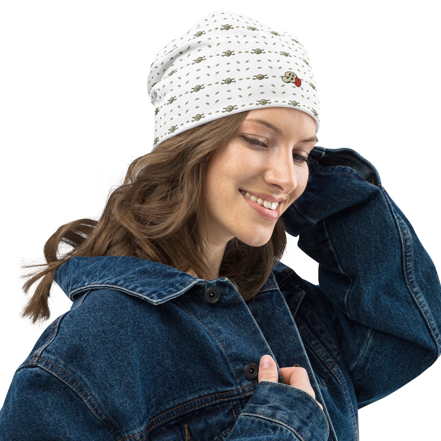 Back 9 All-Over Beanie - White