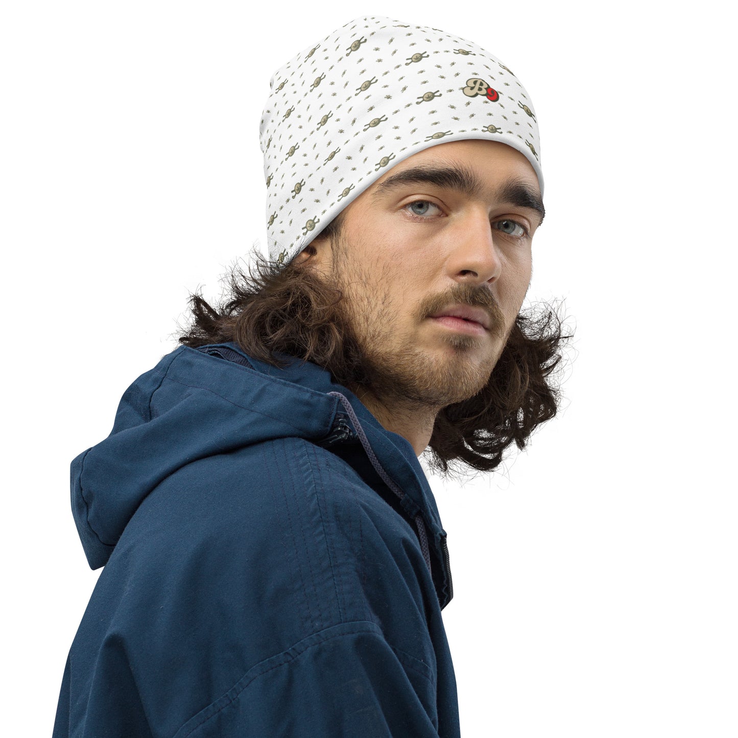 Back 9 All-Over Beanie - White