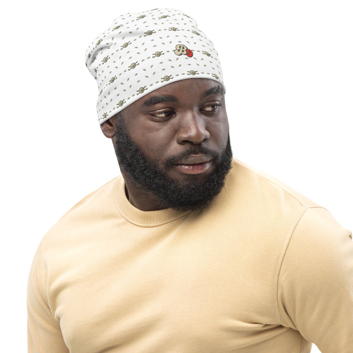 Back 9 All-Over Beanie - White