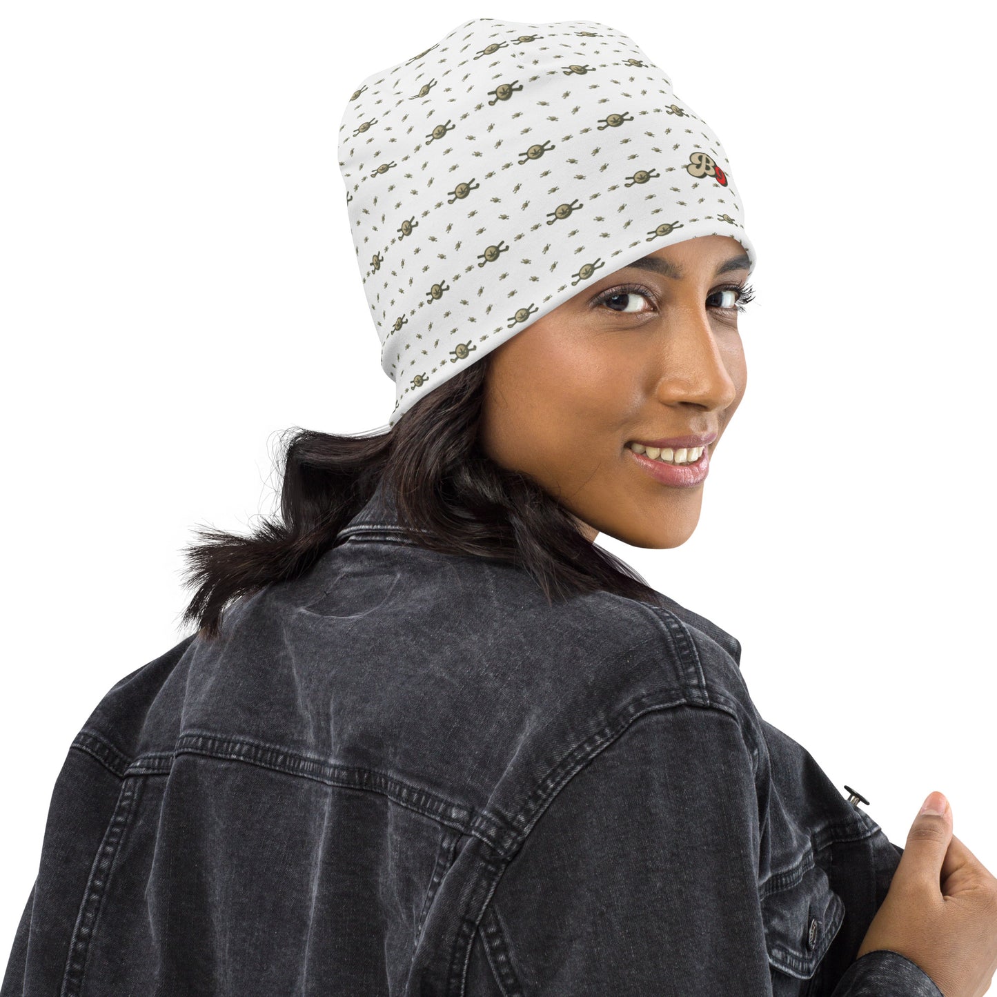 Back 9 All-Over Beanie - White