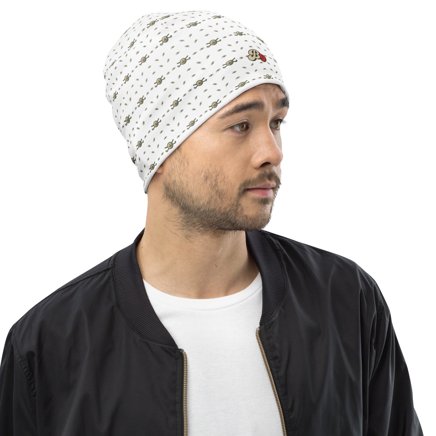 Back 9 All-Over Beanie - White