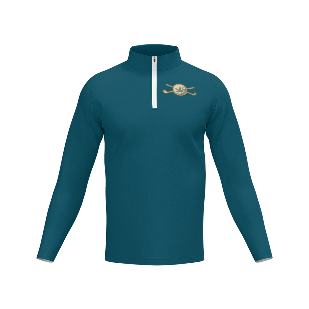 Men's Long Sleeve Quarter Zip-Dark Green