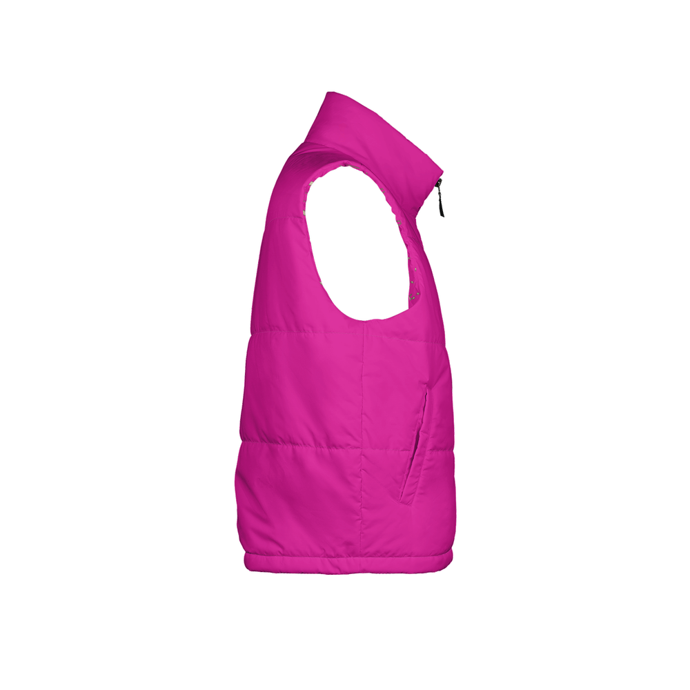 Men's Full-Zip Sleeveless Puffer Vest-Lightweight Ecodear-Dark Pink