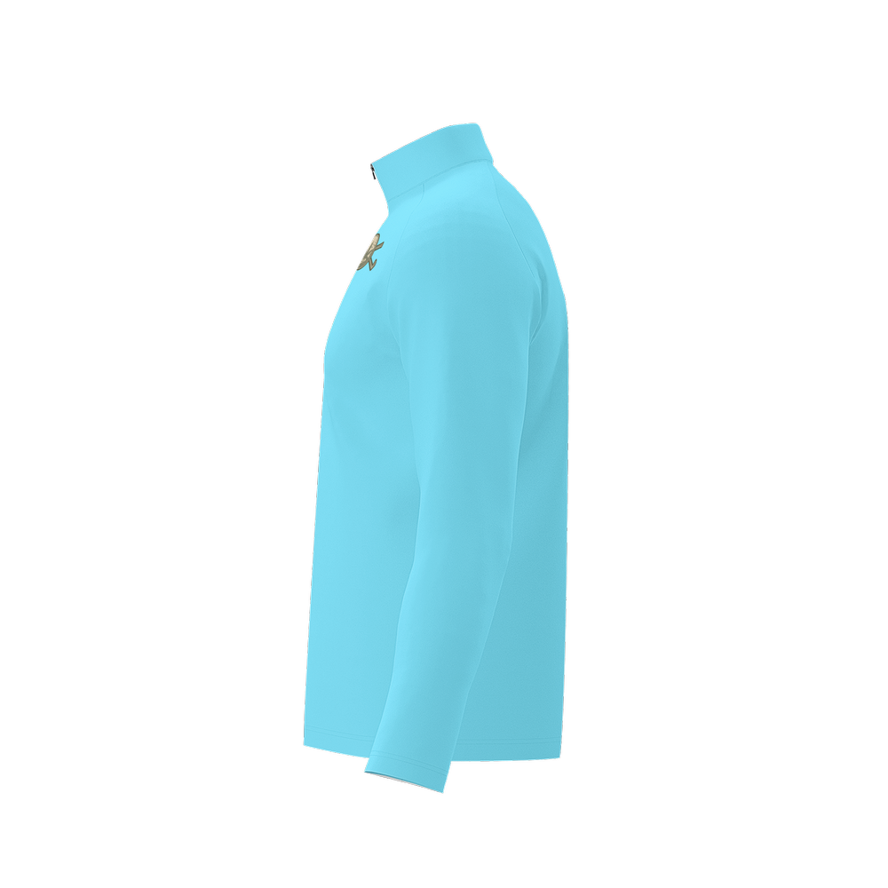 Men's Long Sleeve Quarter Zip-Light Blue