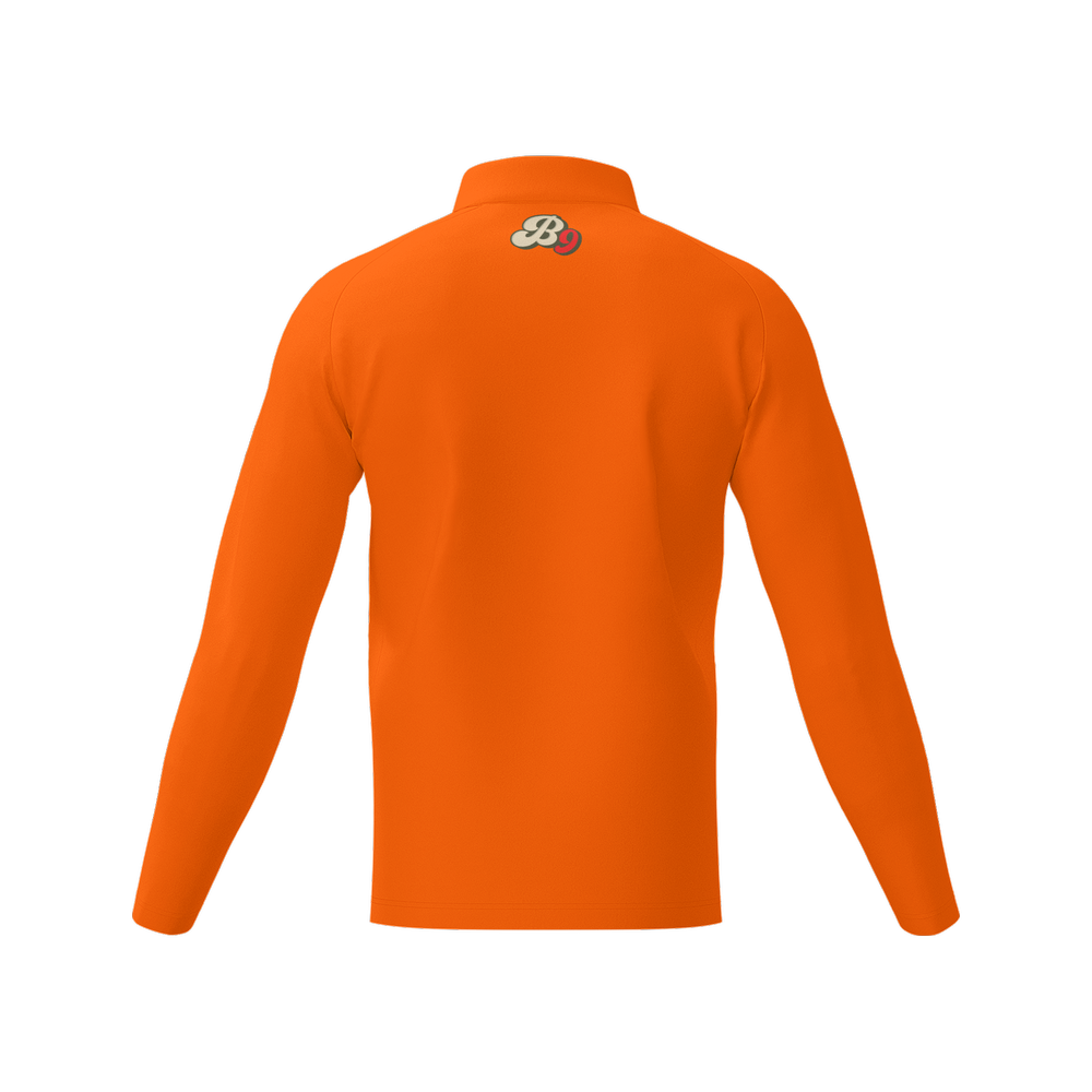 Men's Long Sleeve Quarter Zip-Orange