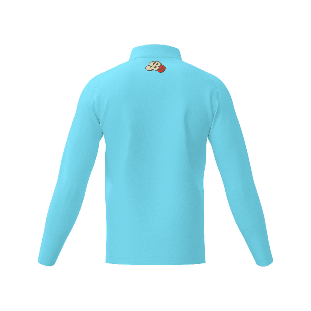 Men's Long Sleeve Quarter Zip-Light Blue