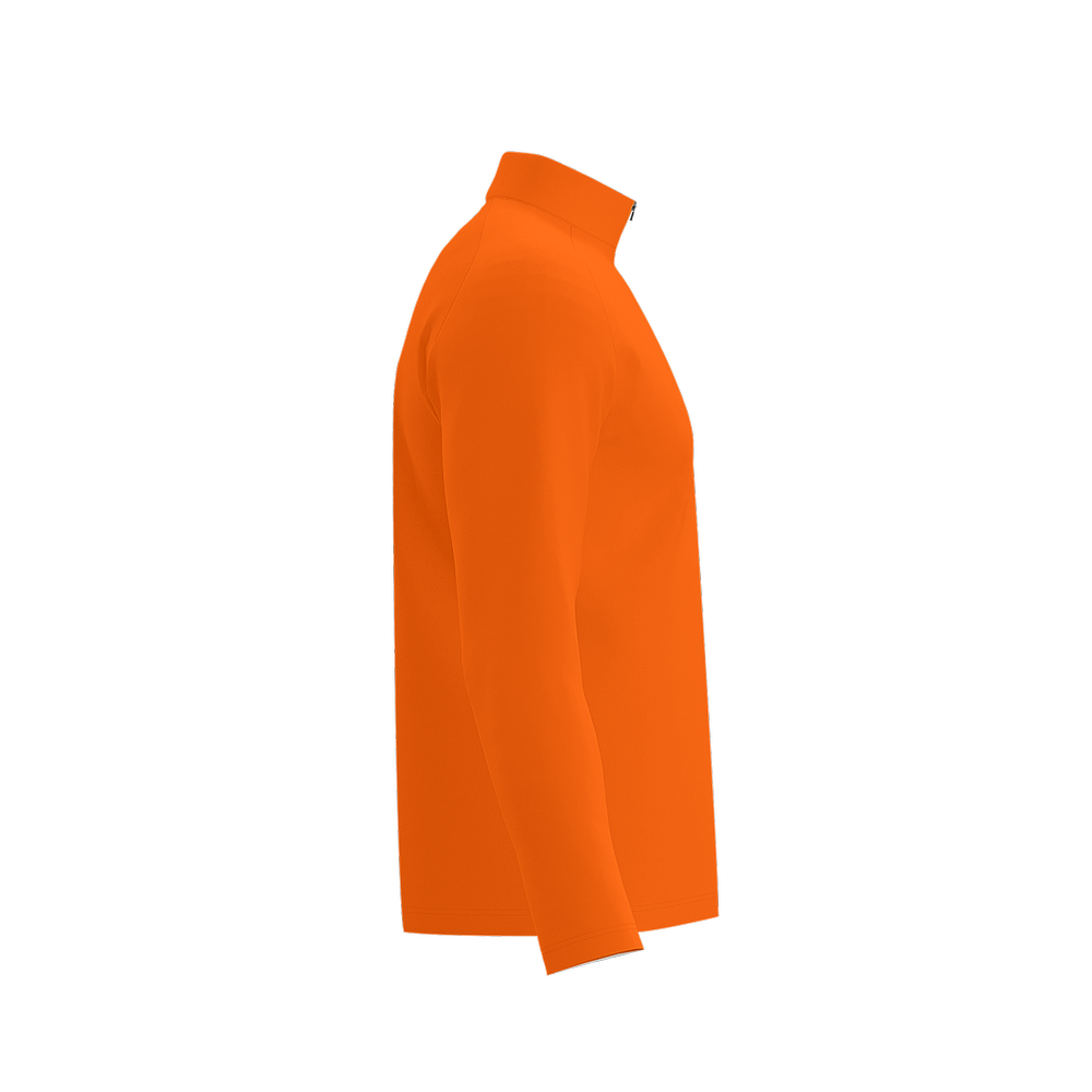 Men's Long Sleeve Quarter Zip-Orange