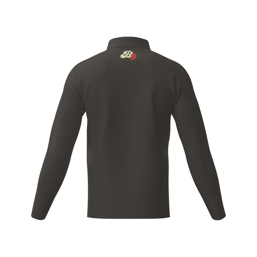 Men's Long Sleeve Quarter Zip-Dark Grey