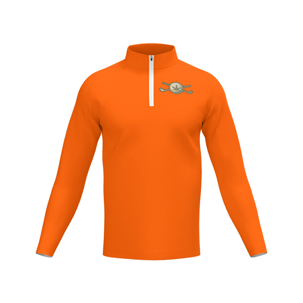 Men's Long Sleeve Quarter Zip-Orange