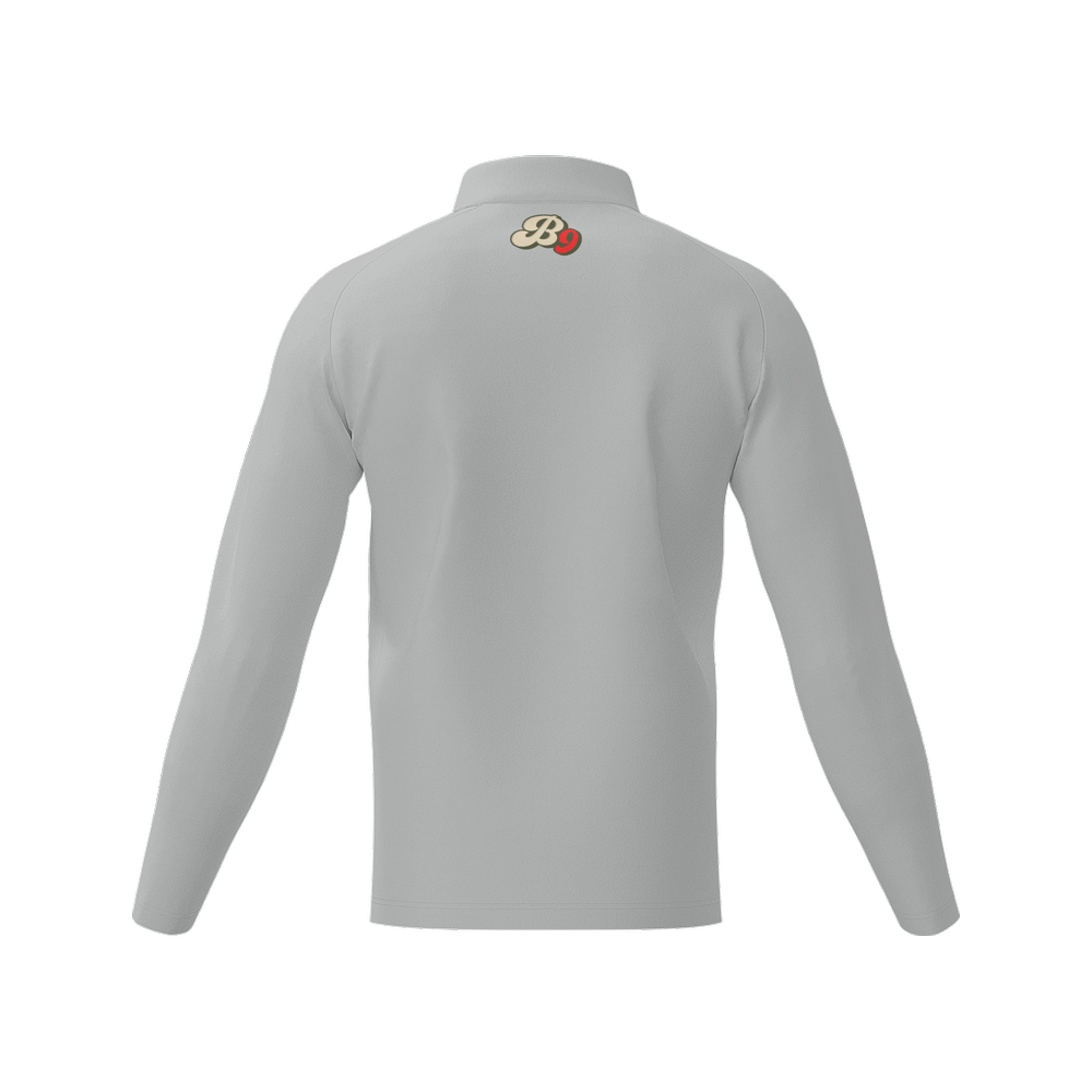 Men's Long Sleeve Quarter Zip-Light Grey