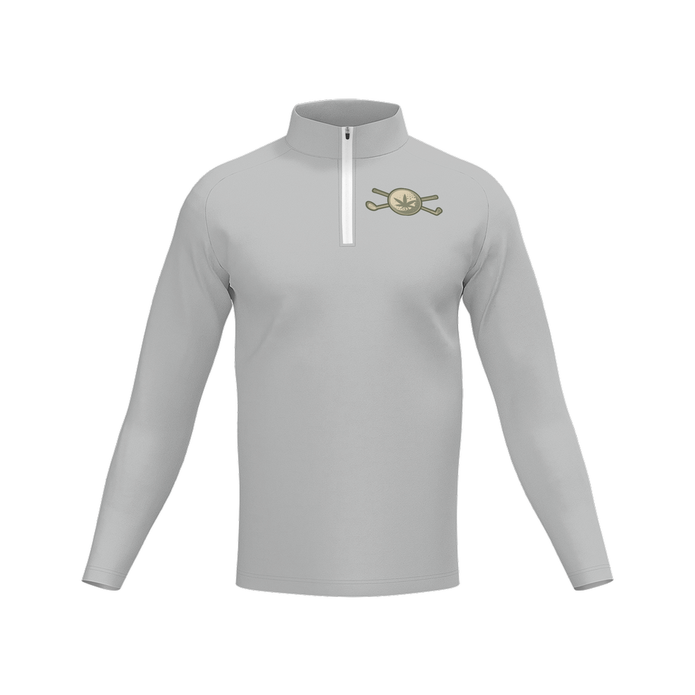 Men's Long Sleeve Quarter Zip-Light Grey