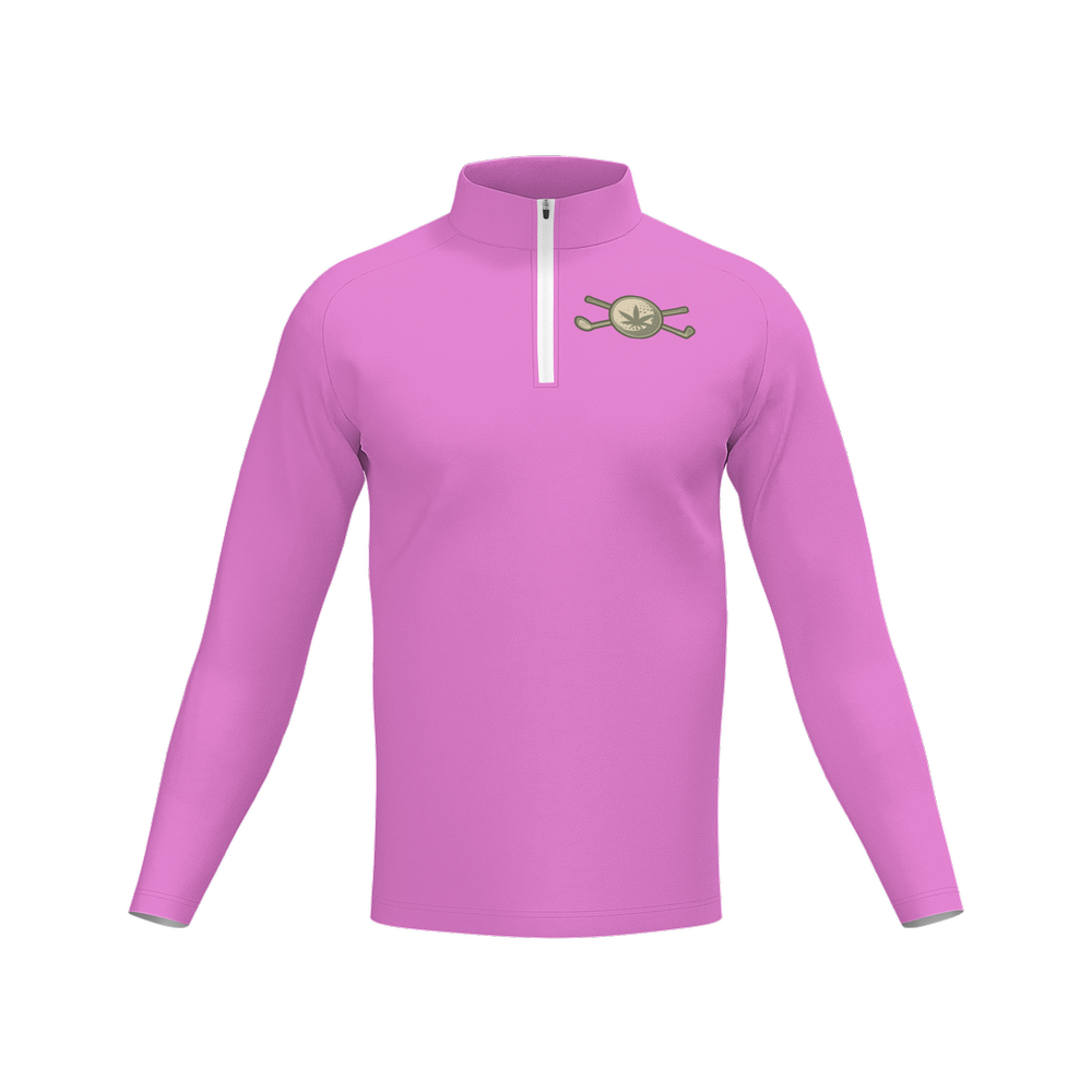 Men's Long Sleeve Quarter Zip-Light Pink