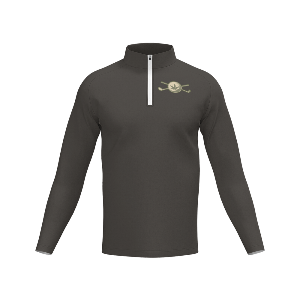 Men's Long Sleeve Quarter Zip-Dark Grey