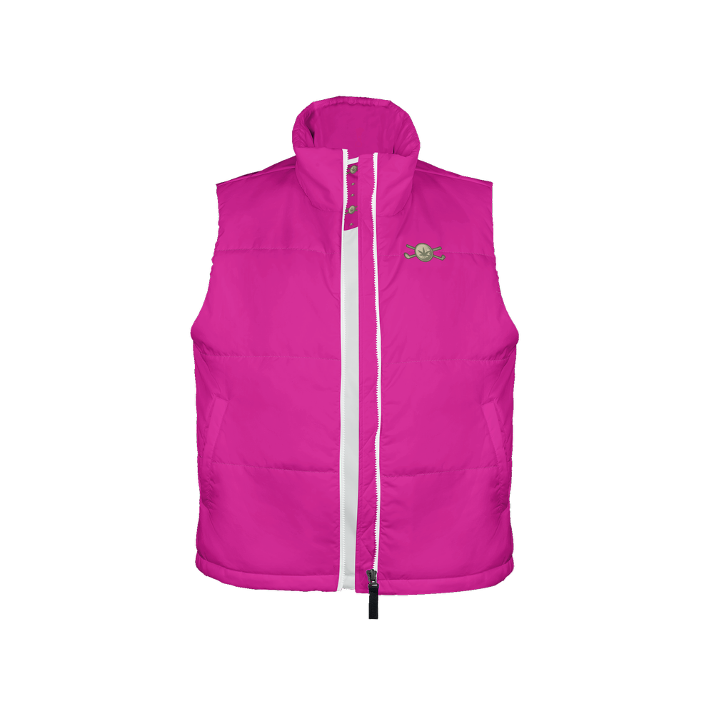 Men's Full-Zip Sleeveless Puffer Vest-Lightweight Ecodear-Dark Pink