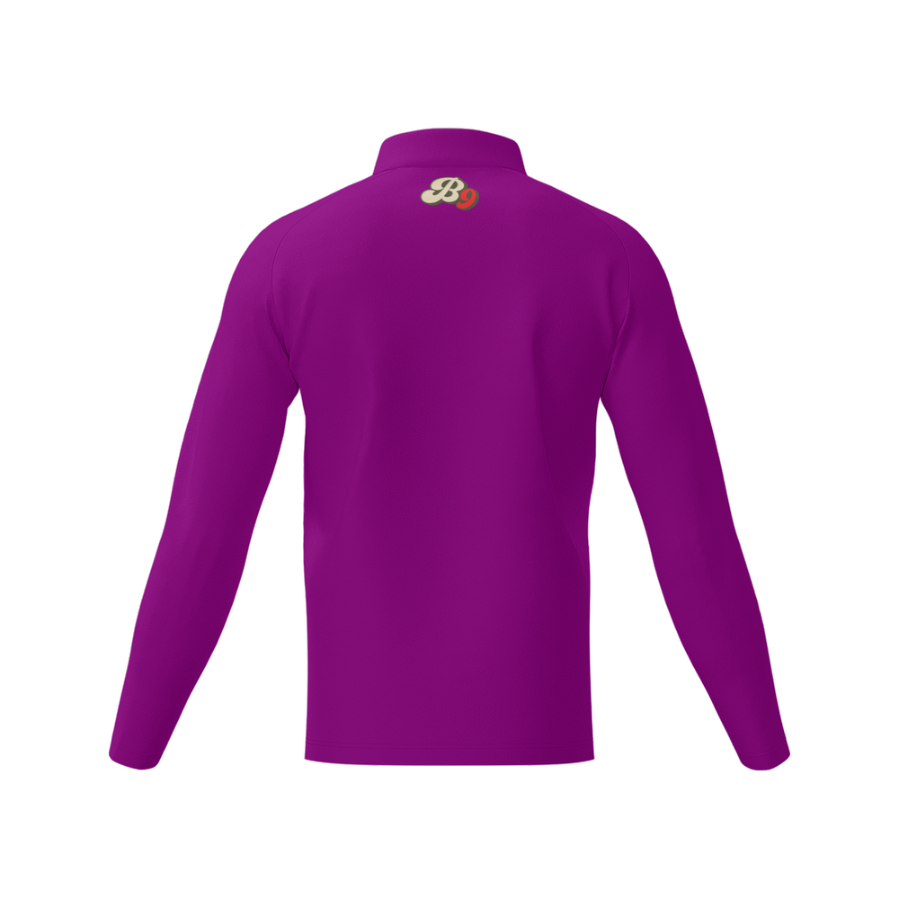 Men's Long Sleeve Quarter Zip-Purple