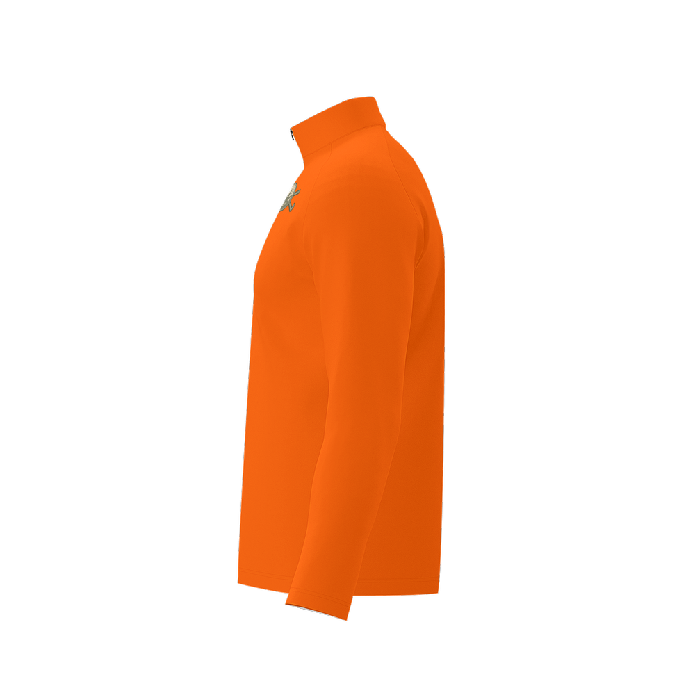 Men's Long Sleeve Quarter Zip-Orange