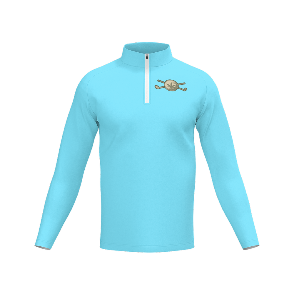 Men's Long Sleeve Quarter Zip-Light Blue